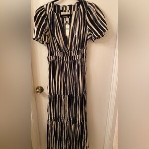 NWT- Anthropologie Somerset Navy and White Stripe Maxi Dress